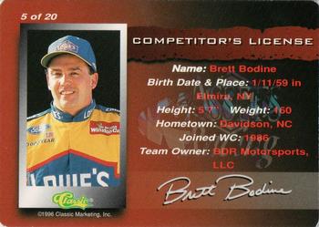 1996 Assets - Competitor's License #5 Brett Bodine Back