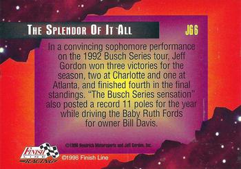 1996 Finish Line - Rise to the Top #JG 6 Jeff Gordon Back
