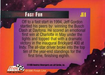1996 Finish Line - Rise to the Top #JG 8 Jeff Gordon Back