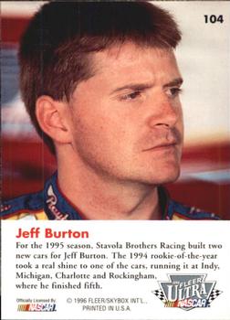 1996 Ultra #104 Jeff Burton's Car Back