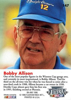 1996 Ultra #147 Bobby Allison Back