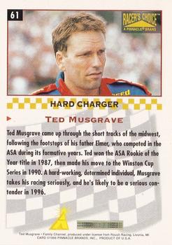 1996 Pinnacle Racer's Choice #61 Ted Musgrave Back