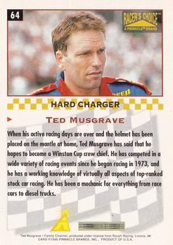 1996 Pinnacle Racer's Choice #64 Ted Musgrave Back