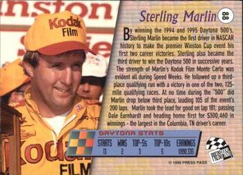 1996 Press Pass #88 Sterling Marlin Back