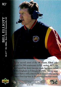 1996 Upper Deck Road to the Cup #RC7 Bill Elliott Back