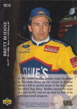 1996 Upper Deck Road to the Cup #RC19 Brett Bodine Back