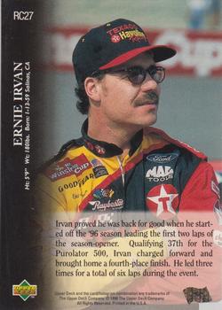 1996 Upper Deck Road to the Cup #RC27 Ernie Irvan Back