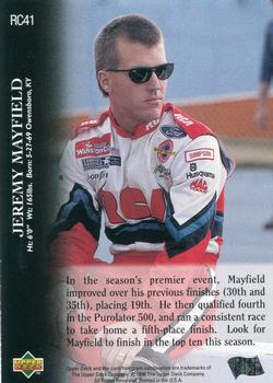 1996 Upper Deck Road to the Cup #RC41 Jeremy Mayfield Back