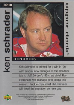 1996 Upper Deck Road to the Cup #RC100 Ken Schrader Back