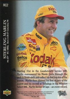 1996 Upper Deck Road to the Cup #RC2 Sterling Marlin Back