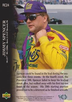1996 Upper Deck Road to the Cup #RC24 Jimmy Spencer Back