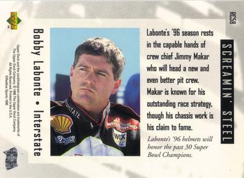 1996 Upper Deck Road to the Cup #RC58 Bobby Labonte Back