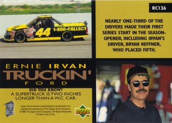 1996 Upper Deck Road to the Cup #RC136 Ernie Irvan Back