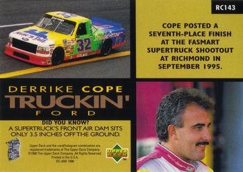 1996 Upper Deck Road to the Cup #RC143 Derrike Cope Back