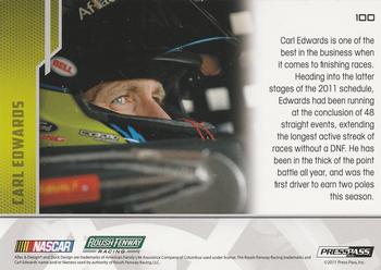 2012 Press Pass #100 Carl Edwards Completes 48 Races Back