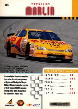 1997 Pinnacle #33 Morgan-McClure Racing Back