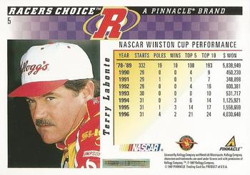 1997 Pinnacle Racer's Choice #5 Terry Labonte Back