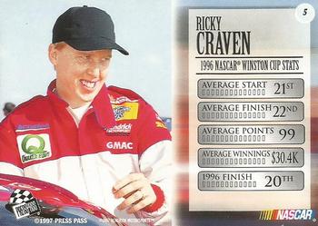 1997 Press Pass VIP #5 Ricky Craven Back