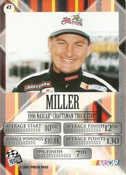 1997 Press Pass VIP #43 Butch Miller Back