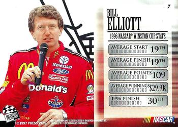 1997 Press Pass VIP #7 Bill Elliott Back