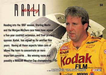1997 SkyBox NASCAR Profile #64 Sterling Marlin's Car Back