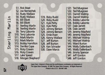 1997 Collector's Choice - Speedecals #S7 Sterling Marlin's Car Back
