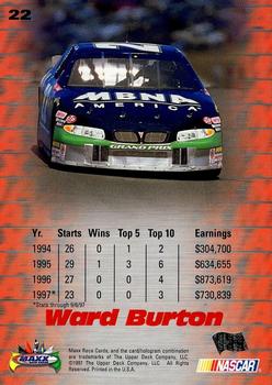 1997 Maxx #22 Ward Burton Back