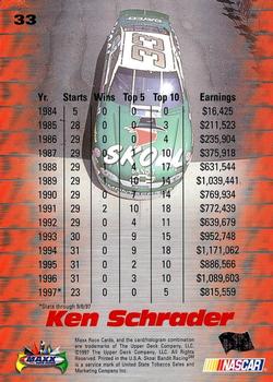 1997 Maxx #33 Ken Schrader Back