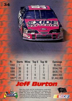 1997 Maxx #34 Jeff Burton Back