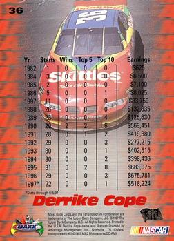 1997 Maxx #36 Derrike Cope Back