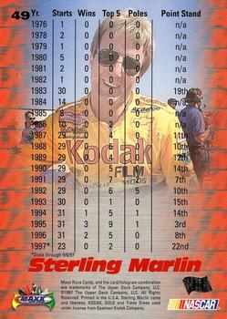1997 Maxx #49 Sterling Marlin's Car Back