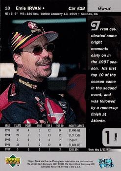 1997 Upper Deck Road to the Cup #10 Ernie Irvan Back