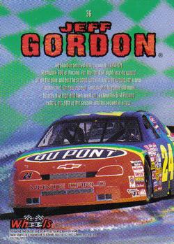 1997 Wheels Race Sharks #36 Jeff Gordon Back