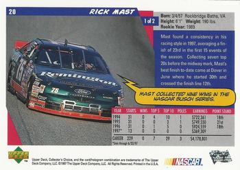 1998 Collector's Choice #20 Rick Mast Back