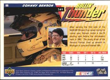 1998 Collector's Choice #66 Johnny Benson's Car Back