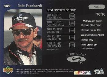 1998 Collector's Choice - Star Quest #SQ26 Dale Earnhardt Back