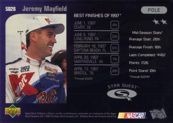 1998 Collector's Choice - Star Quest #SQ28 Jeremy Mayfield's Car Back