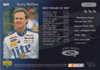 1998 Collector's Choice - Star Quest #SQ34 Rusty Wallace Back