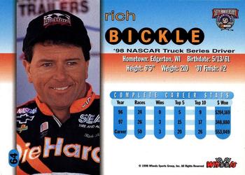 1998 Wheels #64 Rich Bickle Back