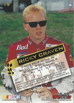 1998 Wheels High Gear #19 Ricky Craven Back