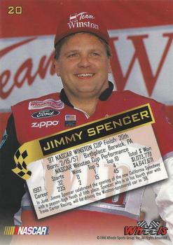 1998 Wheels High Gear #20 Jimmy Spencer Back