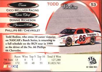 1999 Press Pass Premium #53 Todd Bodine Back