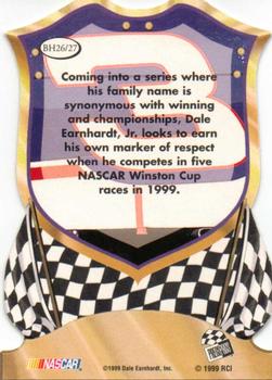 1999 Press Pass Premium - Badge of Honor Die Cut #BH26 Dale Earnhardt Jr.'s Car Back