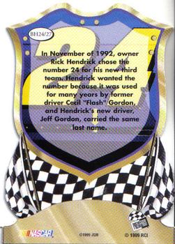 1999 Press Pass Premium - Badge of Honor Die Cut #BH24 Jeff Gordon's Car Back