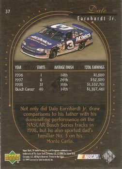 1999 SP Authentic #37 Dale Earnhardt Jr's Car Back