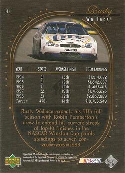 1999 SP Authentic #41 Rusty Wallace's Car Back