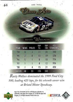 1999 SP Authentic #64 Rusty Wallace Back