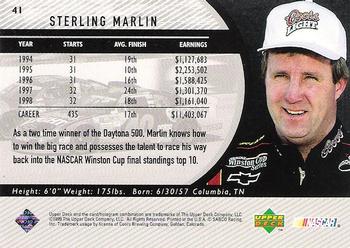 1999 Upper Deck Road to the Cup #41 Sterling Marlin Back
