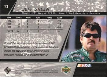 1999 Upper Deck Victory Circle #13 Jeff Green Back