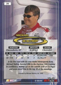 1999 Wheels #36 Michael Waltrip Back